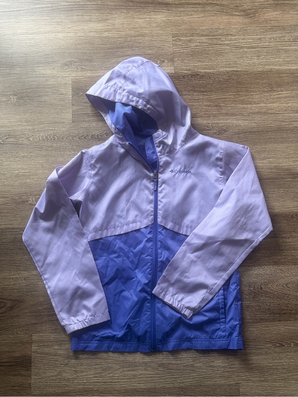 Columbia Kids Two-Tone Lavender and Violet Hooded Rain Jacket
